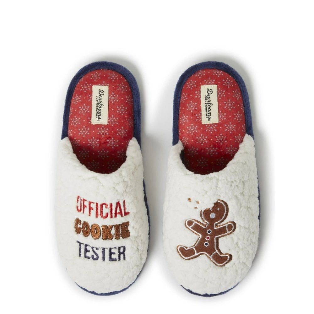 Dearfoams‎ Cozy Comfort Official Cookie Tester Slippers Indoor/Outdoor Out Soles